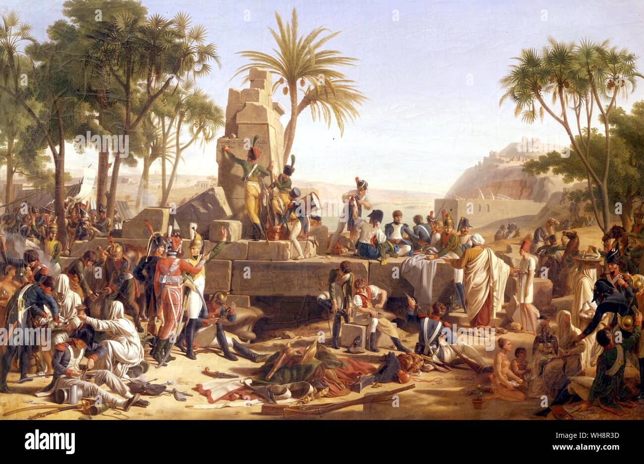 Dettaglio dall'esercito francese a Syene (aswan). La pittura di Jean Charles Tardieu. Foto Stock
