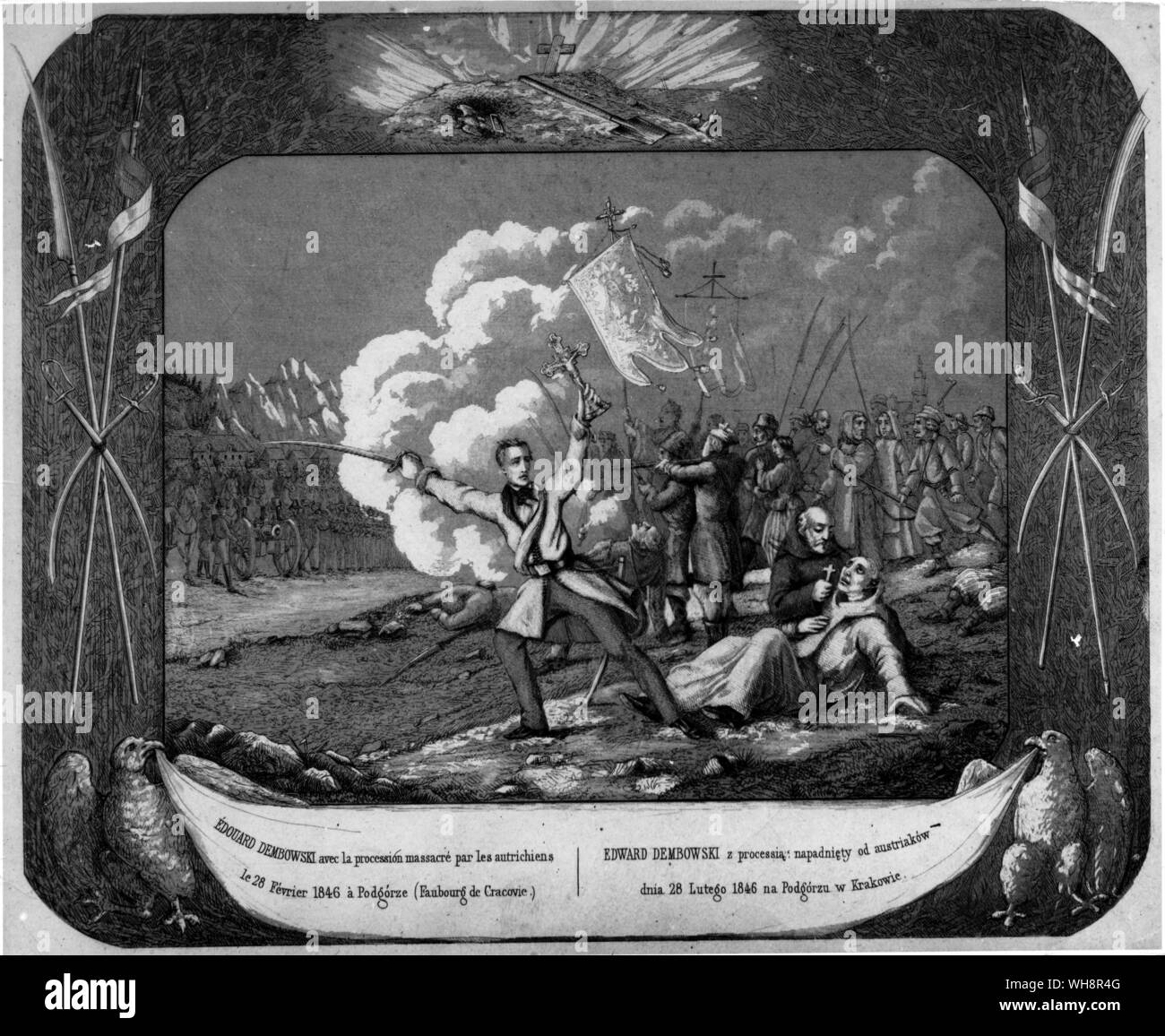 Un incidente vicino a Cracovia nel 1846 quando le truppe austriache mettere giù una insurrezione polacca Foto Stock