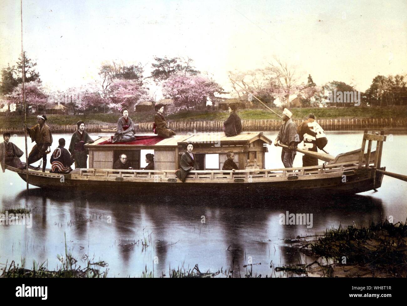 Un giapponese houseboat. 1899. Foto Stock