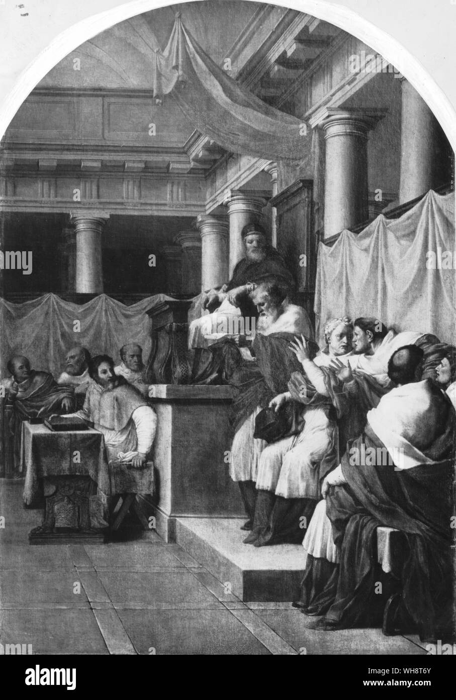 Victor III comfirms la creazione dell'ordine carthuisian dipinto dall'artista francese di Le Sueur Eustache Foto Stock