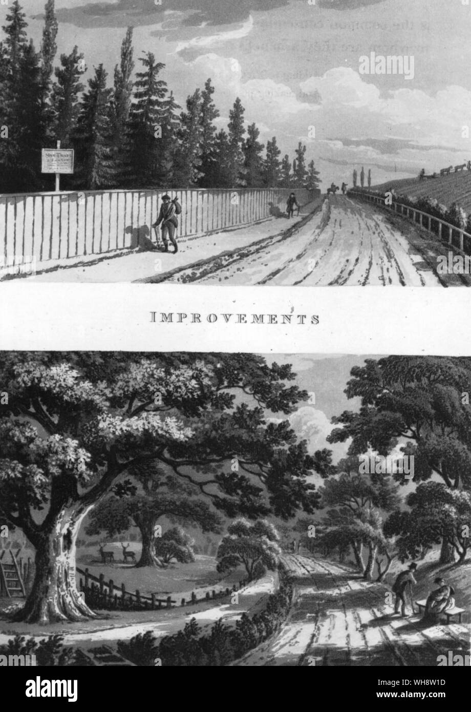 Frammenti di teoria e pratica di giardinaggio 1816 paese miglioramenti di corsia Foto Stock