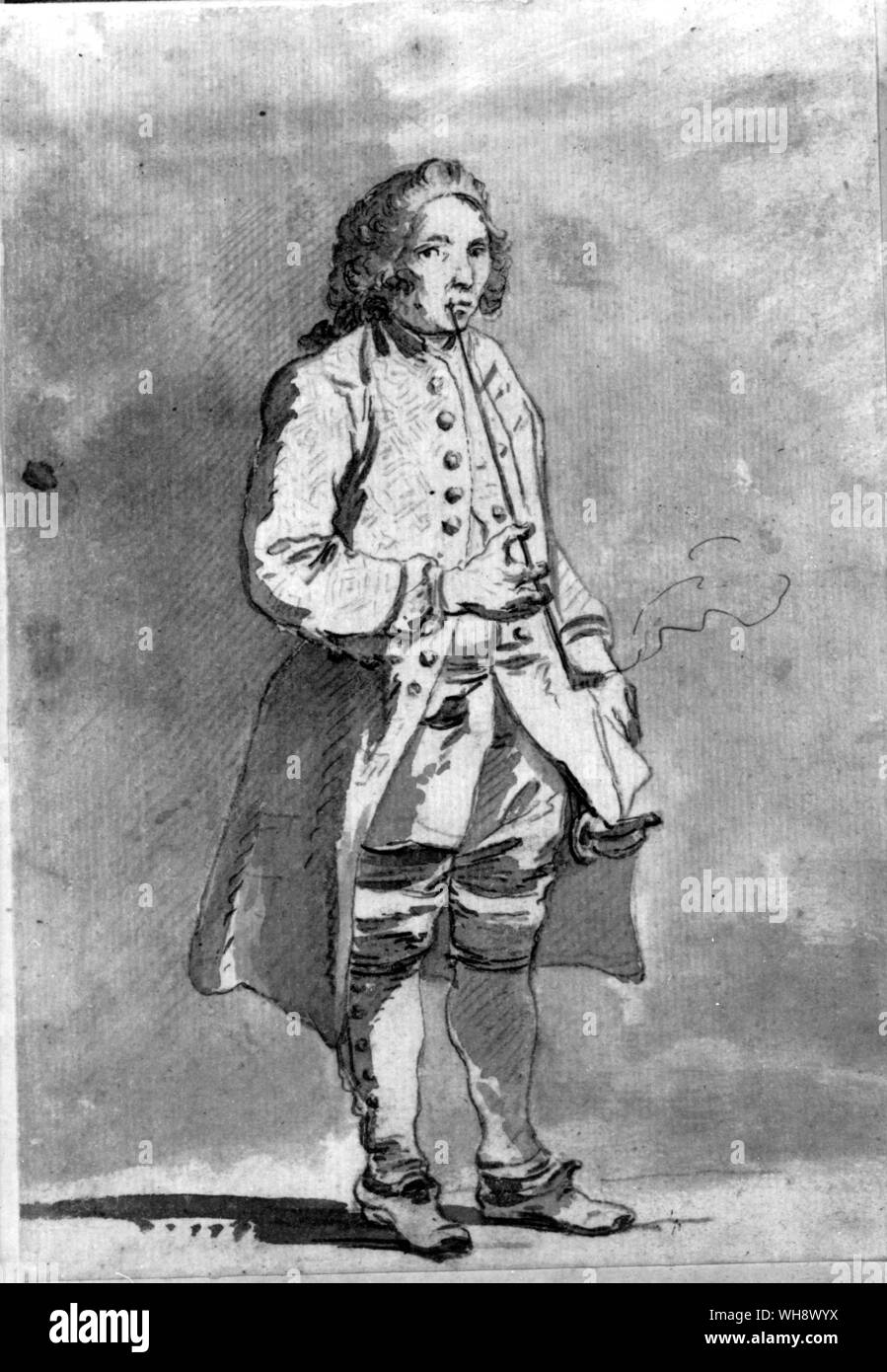 Linnaeus, seppia disegno di Jean Eric Rehn, 1747 o 1750. Foto Stock