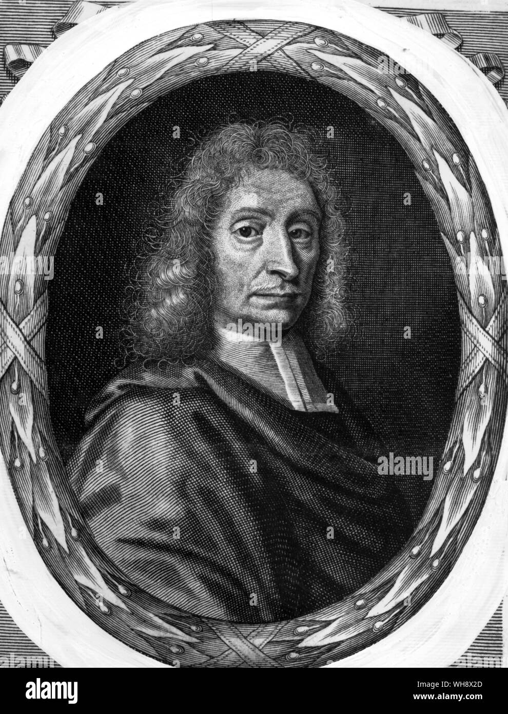 John Ray, inciso dopo un dipinto da W. Faithorne, 1688, dal Stirpium Europaearum...syllage, 1694 Foto Stock