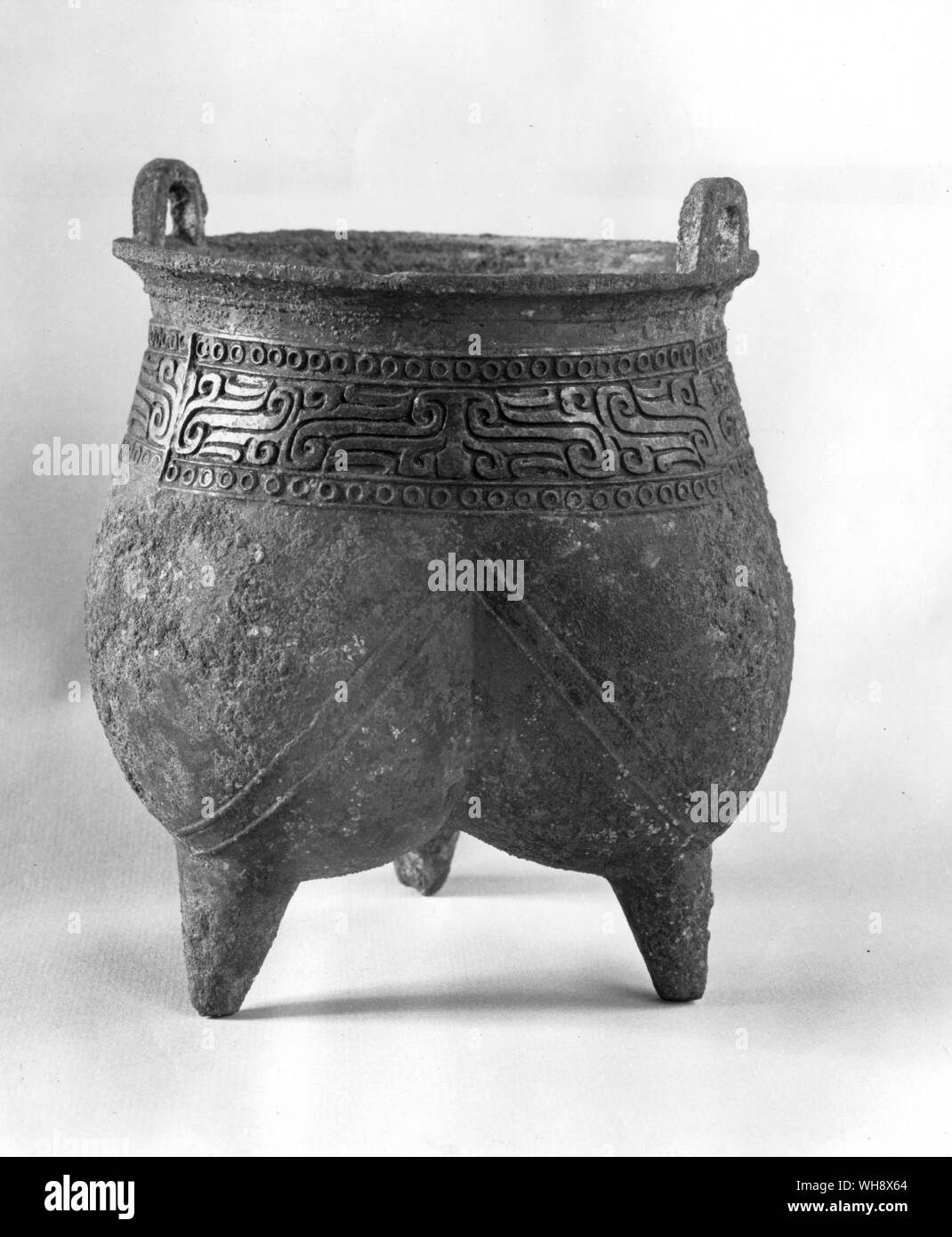 A Shang rituale di bronzo vaso o li, c.1500 BC Foto Stock