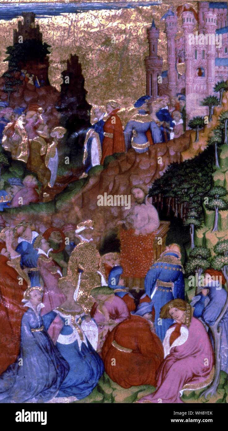 Chaucer leggendo le sue poesie Foto Stock