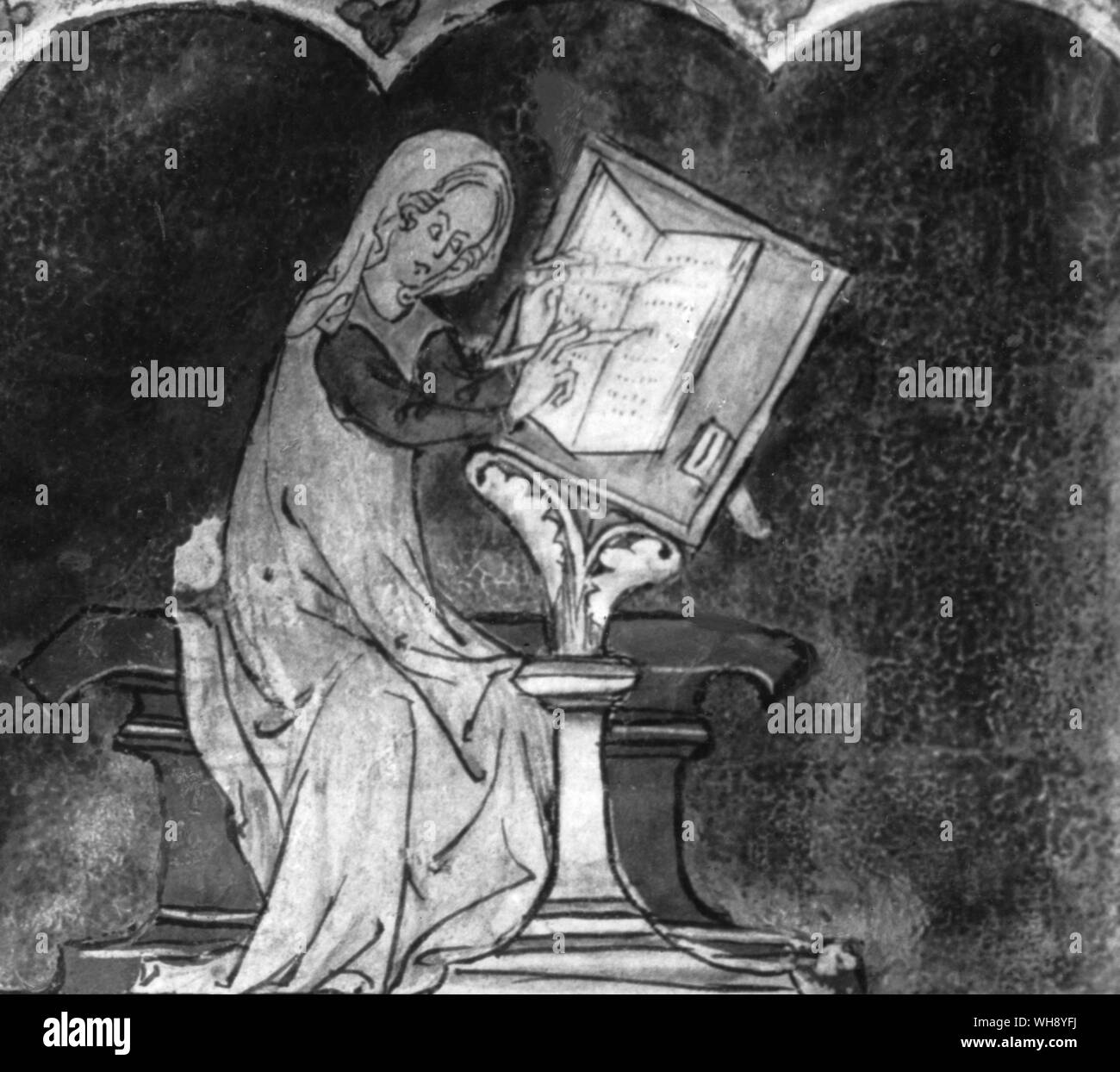 Maria Antonietta di Francia che ha scritto Tristano e Isotta mostrato assorto nella composizione Foto Stock