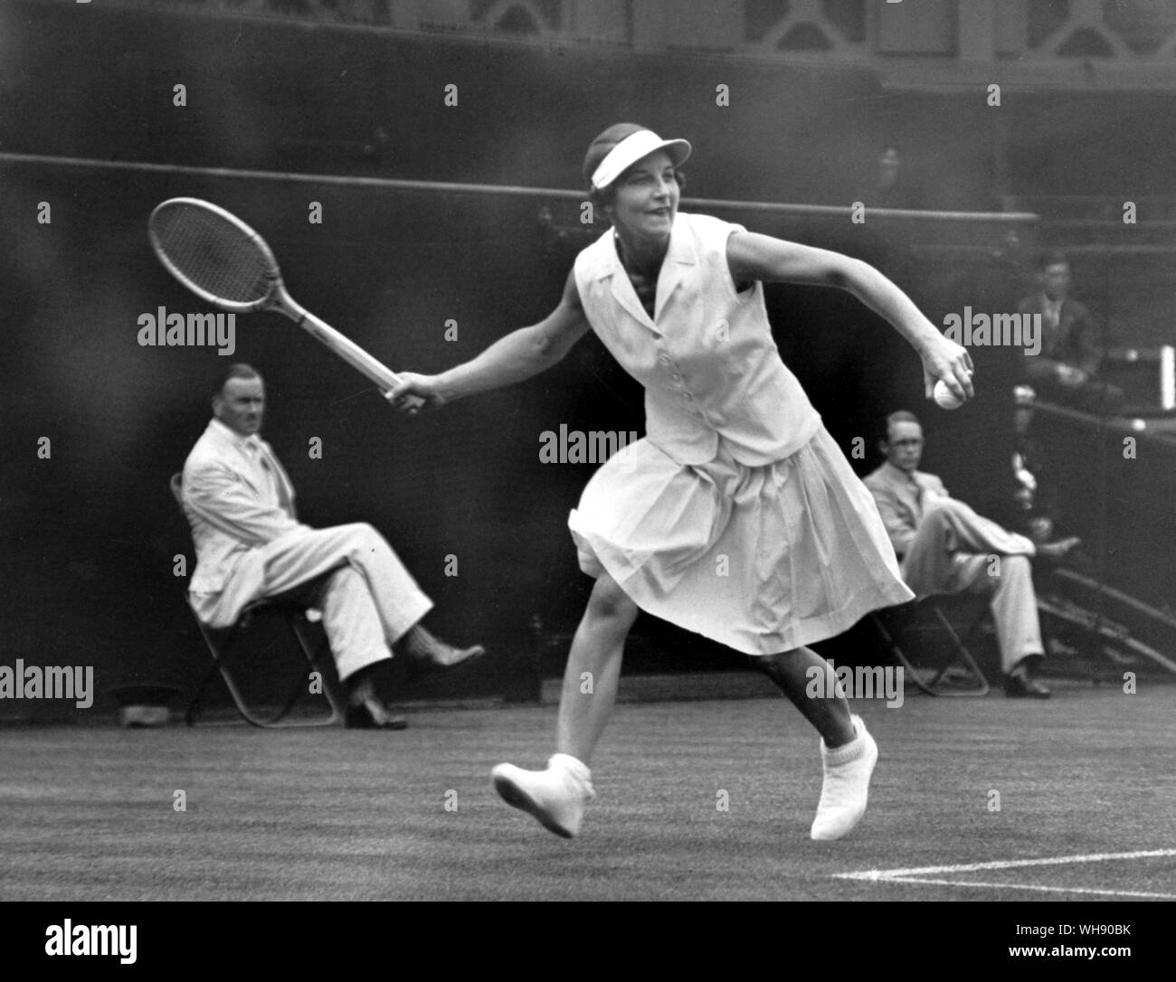 Helen Wills Moody nel 1935. Wimbledon 1935.. Foto Stock