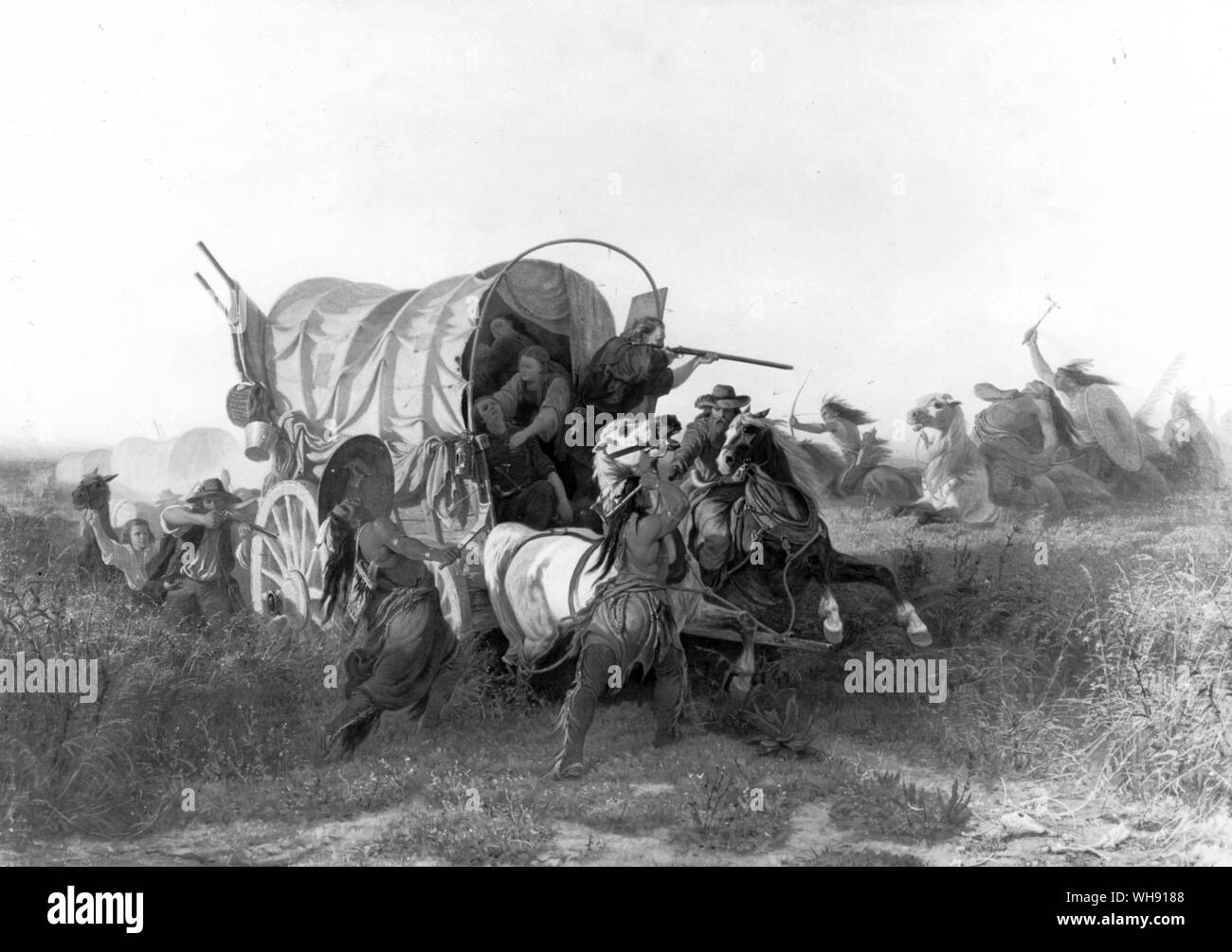 L'attacco su un treno di emigrati da Charles Wimar.. 1856.. Foto Stock