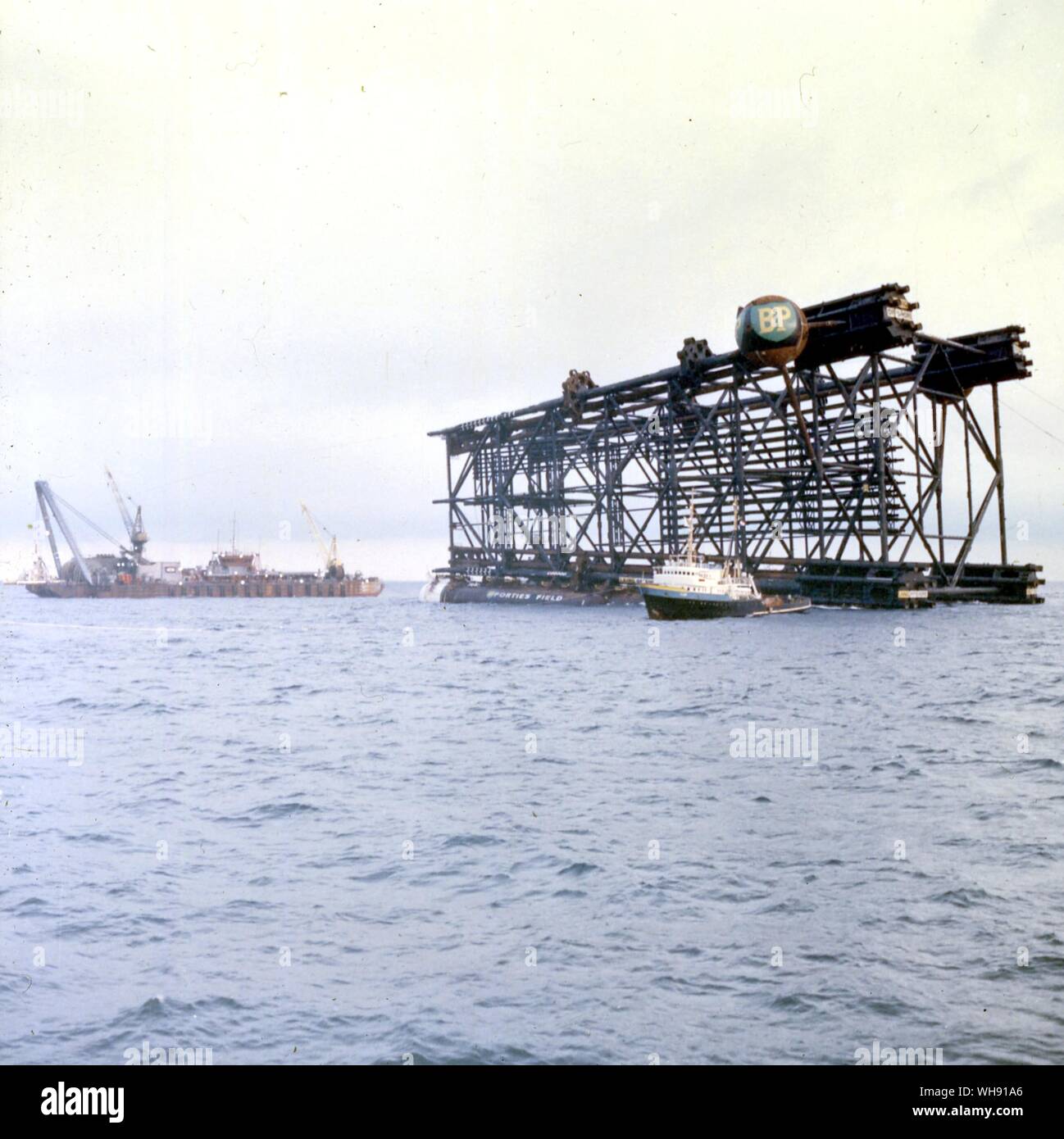 Abu Dhabi: Grigio Thorp II. La sezione di rivestimento dell'olio piattaforma di produzione. Foto Stock