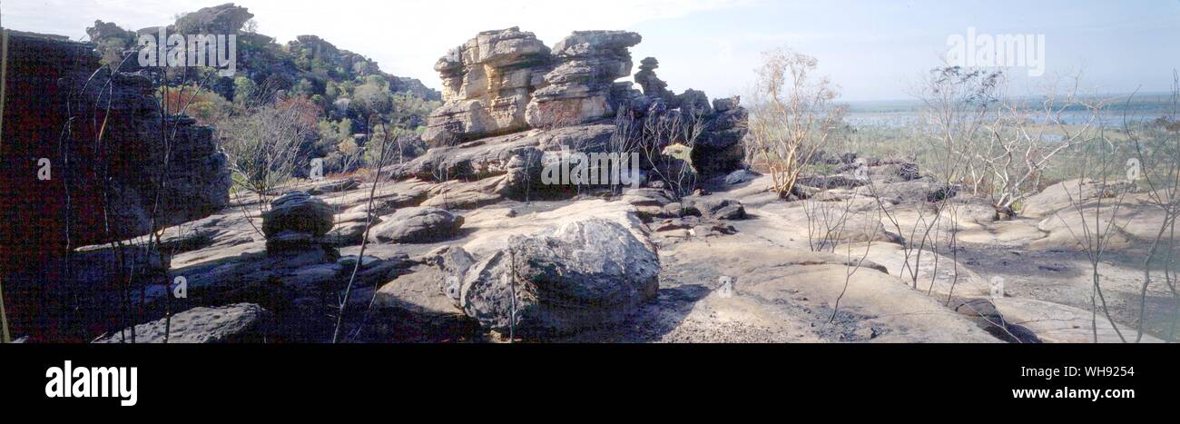 Il bordo di Arnhem Land scarpata freehold aborigena Foto Stock