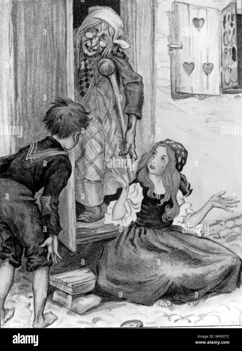 Hansel e Gretel. Frontespizio da Arthur Rackman di fiabe dei fratelli Grimm, 1900. Foto Stock