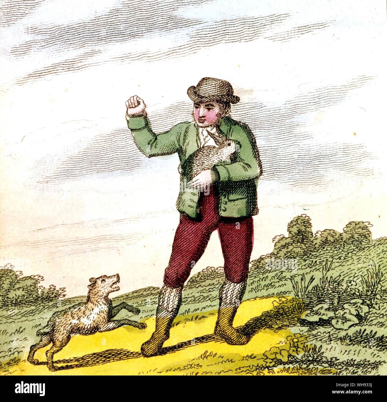 I tre desideri. Colorate a mano le piastre di rame dalla onorevole Dorset "pensare prima di parlare' o 'i tre desideri". Foto Stock