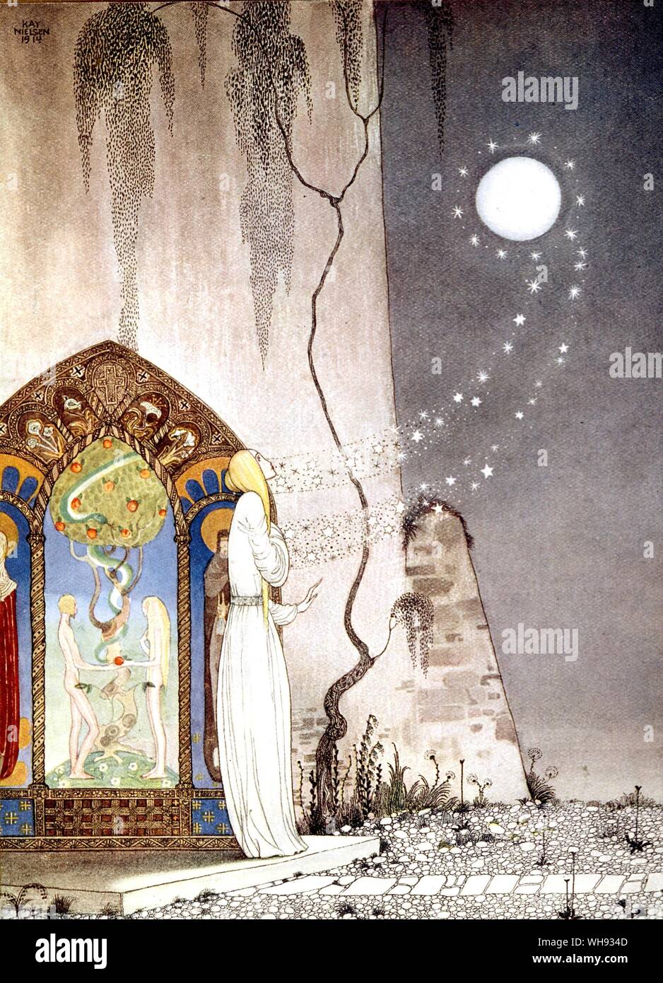 L amore è la mia ispirazione. . Kay Nielson est del sole ad ovest della luna illustrazione a Lassie e la sua madrina Foto Stock