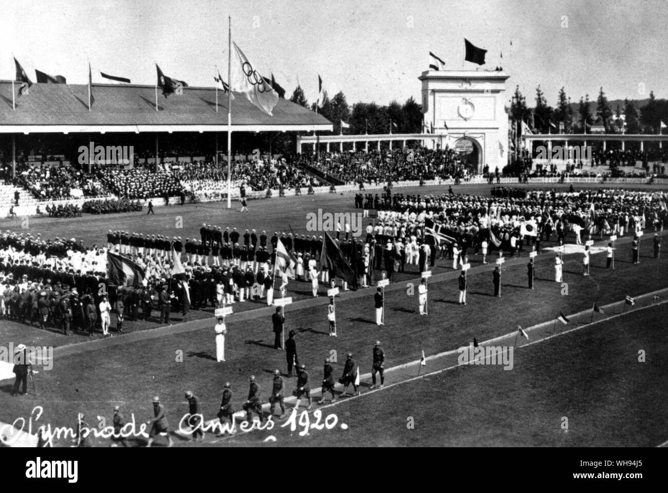 Giochi Olimpici 1920 Anversa cerimonia di apertura Foto Stock