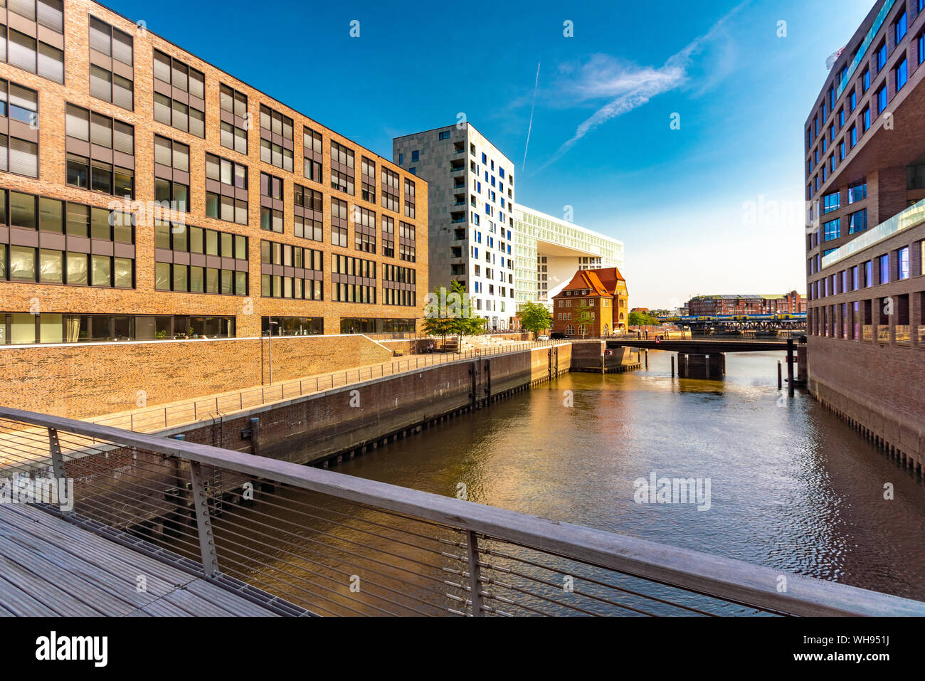 Edifici moderni in Hafencity di Amburgo, Germania Foto Stock