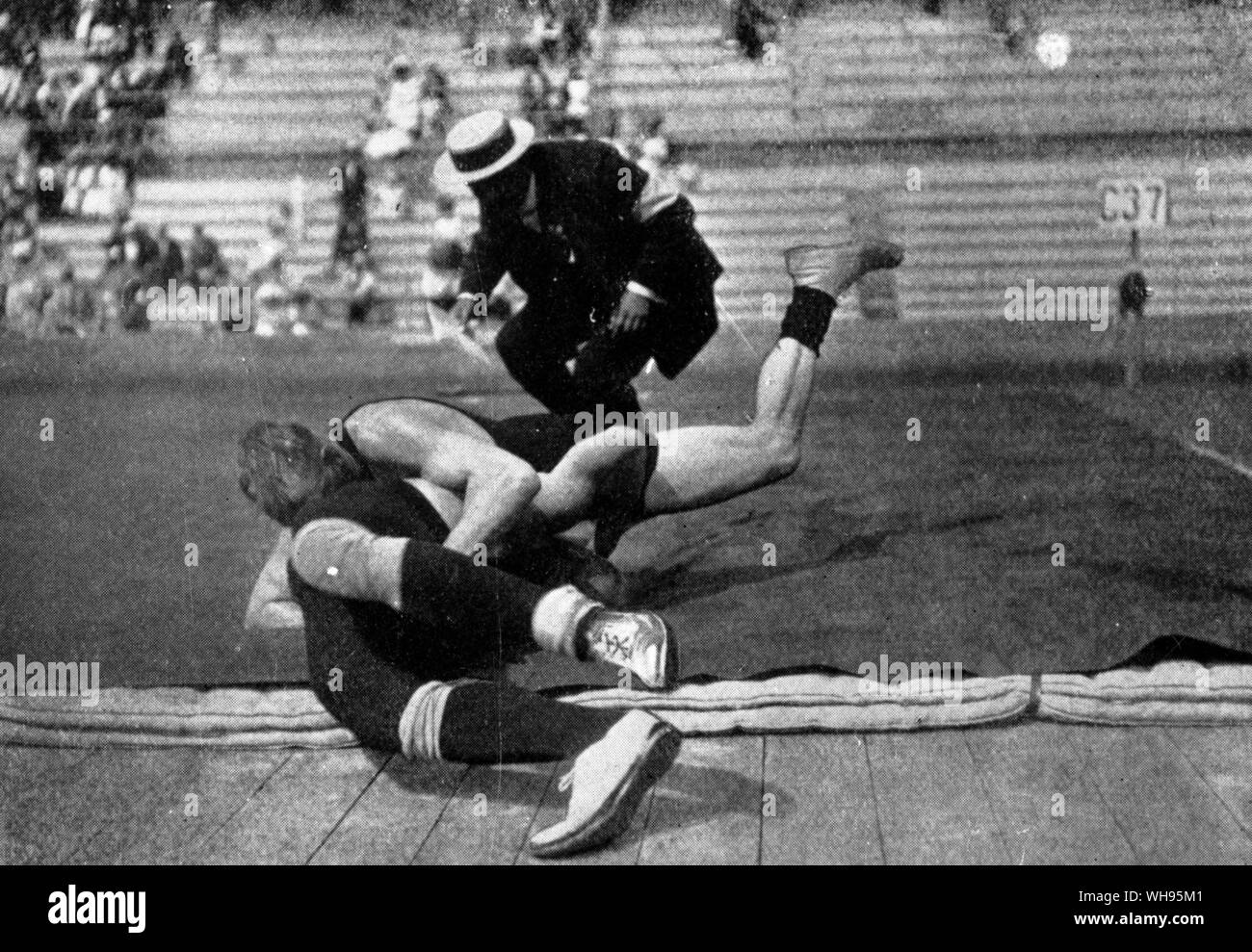 Il wrestling Middleweight Johansson In occasione dei Giochi Olimpici Stoccolma 1912 Foto Stock