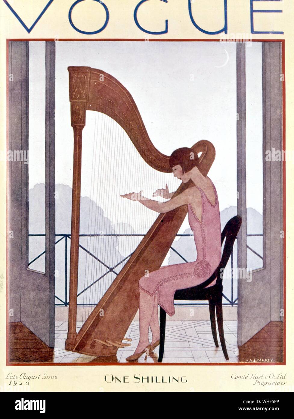 Materie artistiche: Ephemera/ copertina di Vogue da una E Marty. Ritardo numero di agosto 1926. Foto Stock