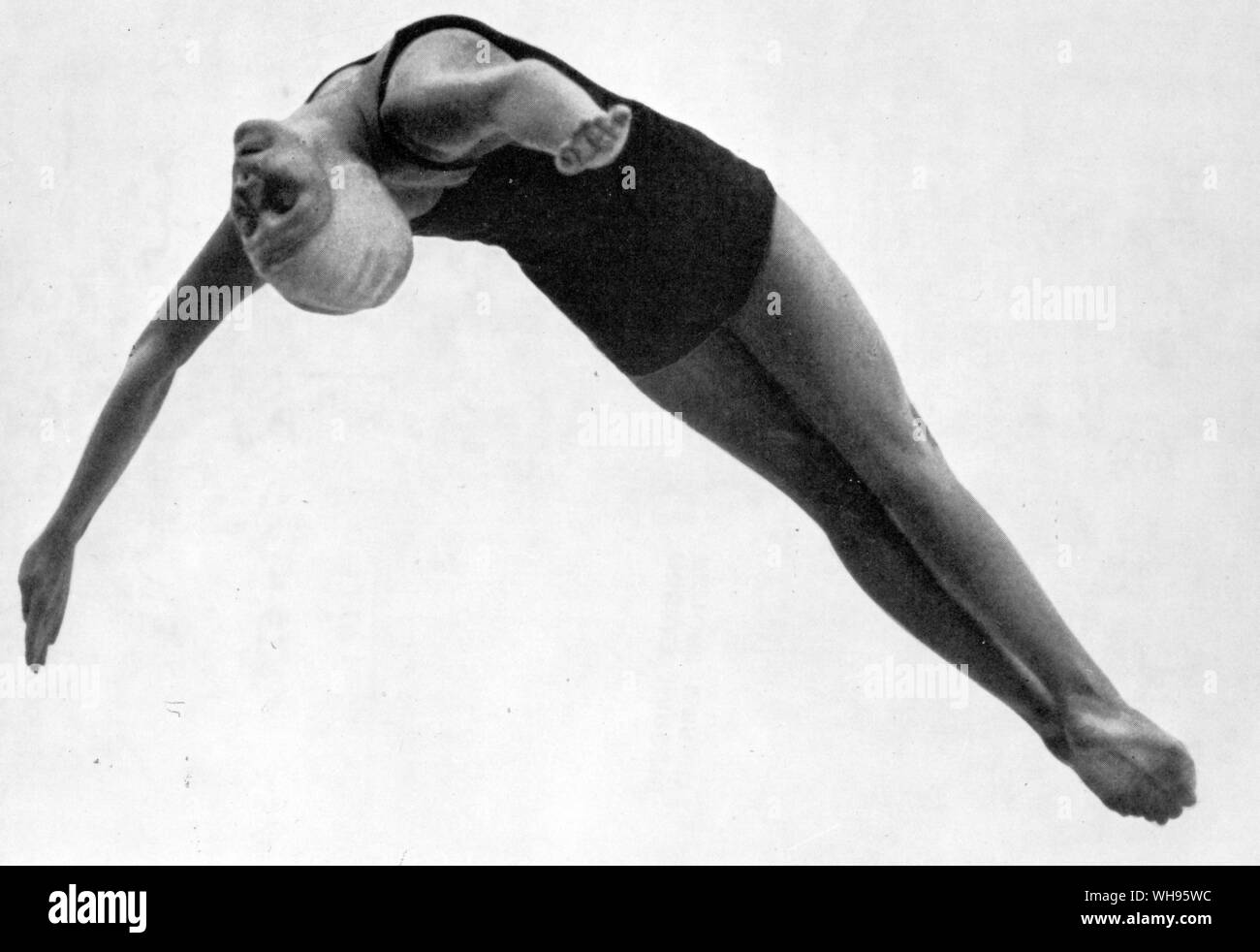 Marjorie Geshing vincitore della springboard diving evento Giochi Olimpici di Berlino 1936 Foto Stock