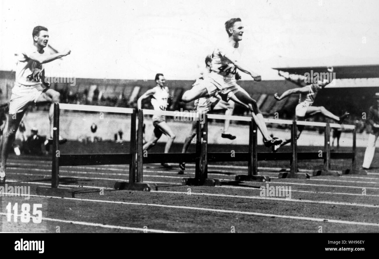 Lord David Burghley 400 metri a ostacoli ai Giochi Olimpici 1928 Amsterdam oro per la Gran Bretagna Foto Stock