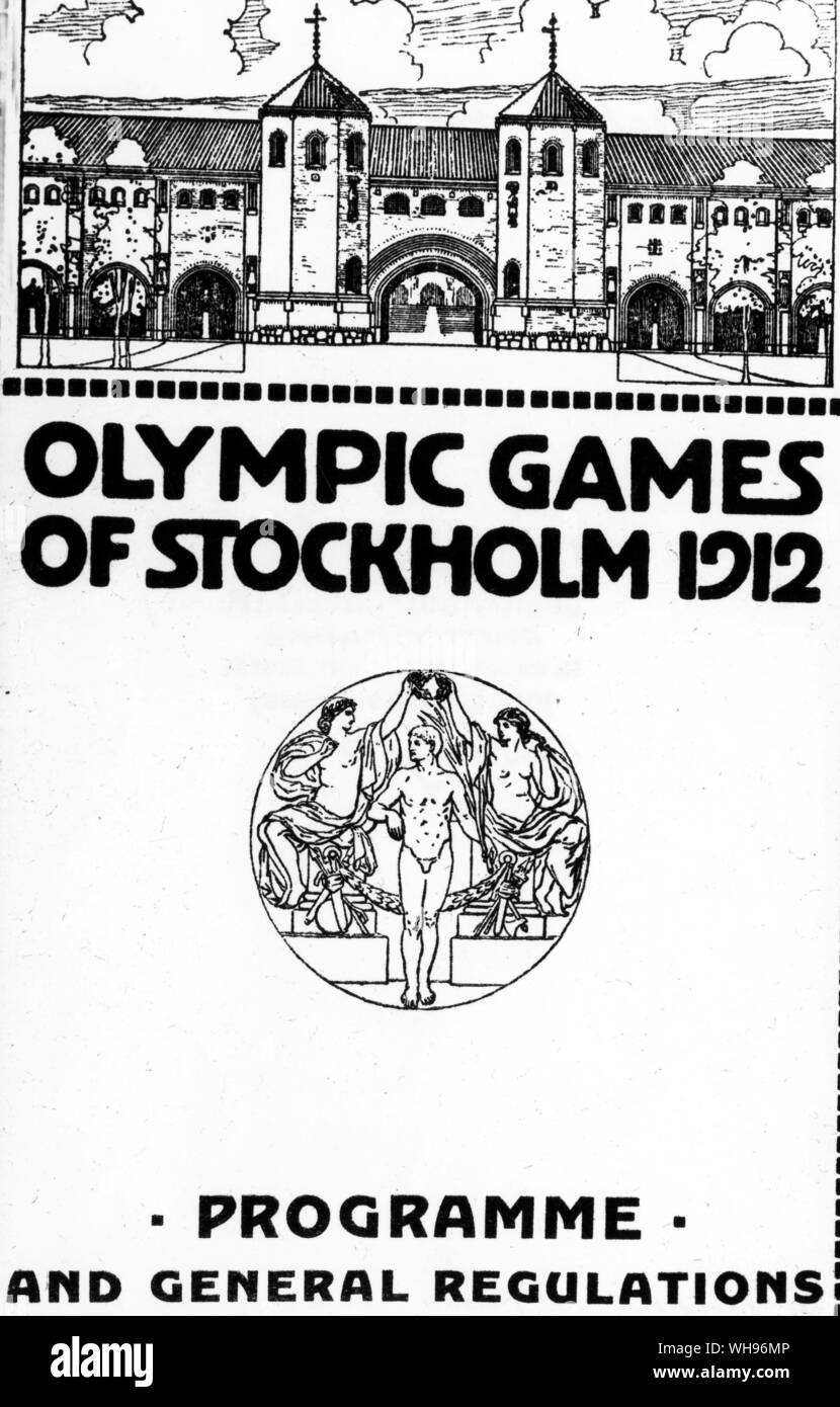 Sito web ufficiale di copertura del programma dei Giochi Olimpici Stoccolma 1912 Foto Stock