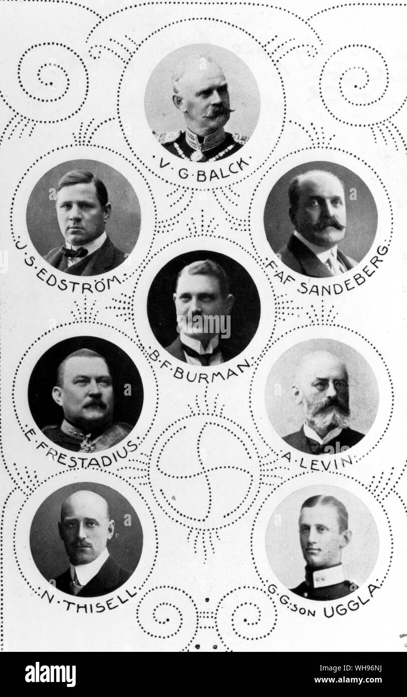 I deputati svedesi del Comitato olimpico per i Giochi Olimpici di Stoccolma 1912 Foto Stock