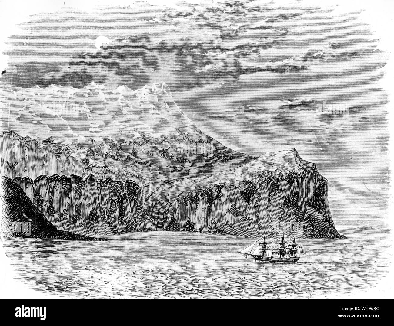 HMS Challenger intorno per la cottura a vapore perverso del Capo Foto Stock