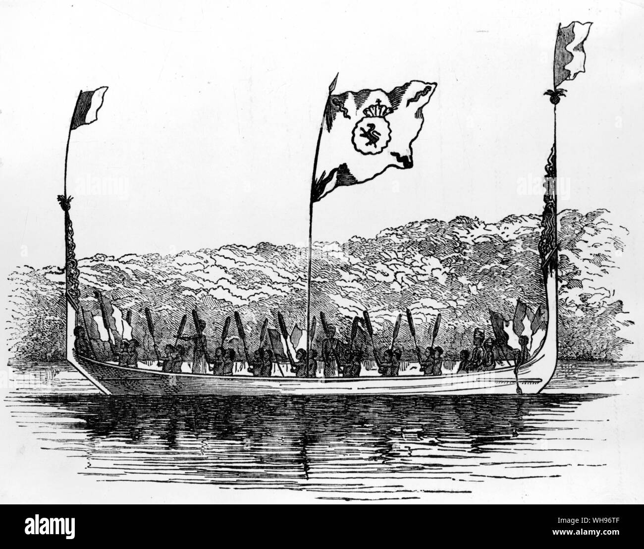 Le isole Aru: nativi/ resident's canoe, Banda Foto Stock