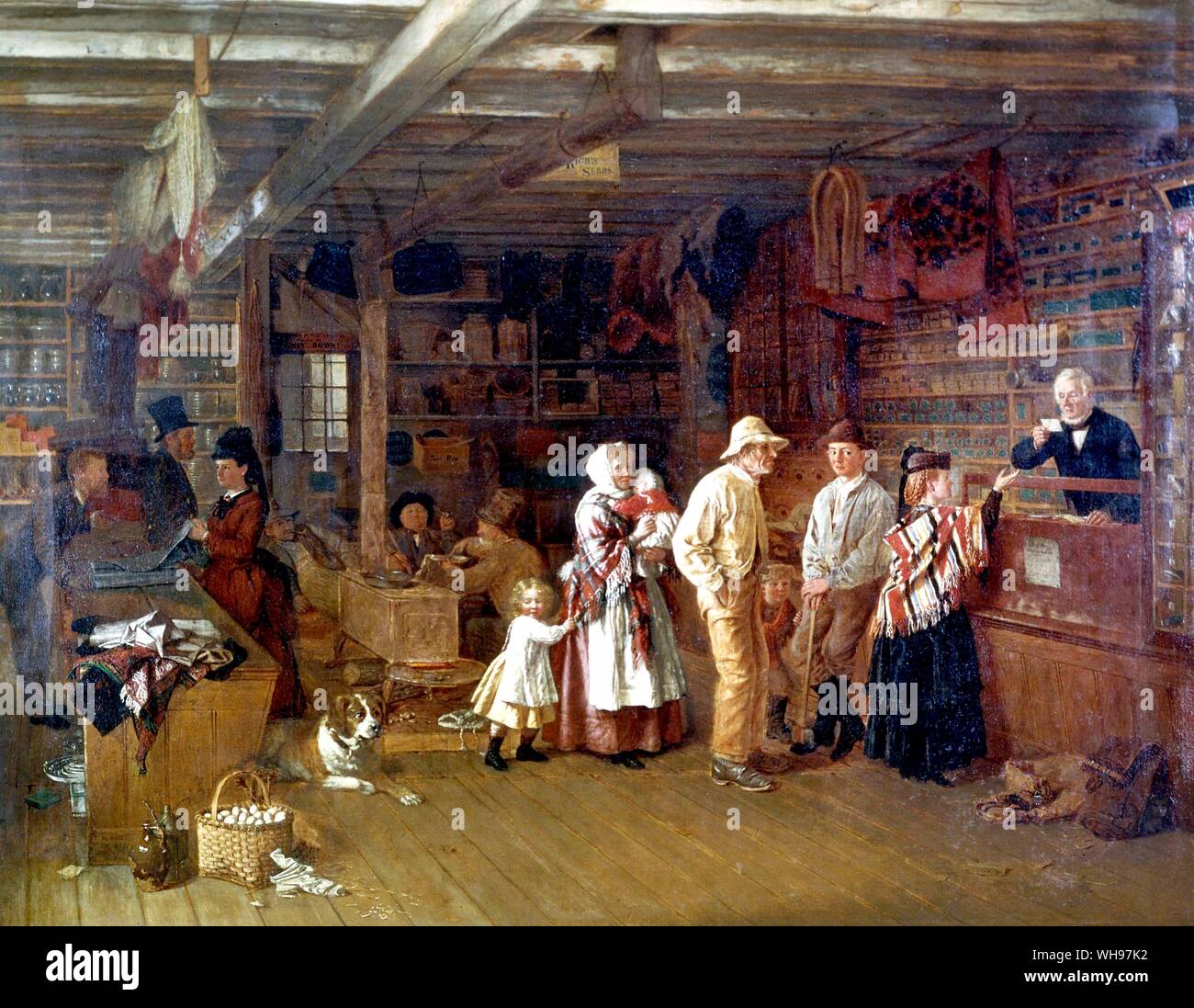Il villaggio di Post Office da Thomas Waterman legno 1873 Foto Stock