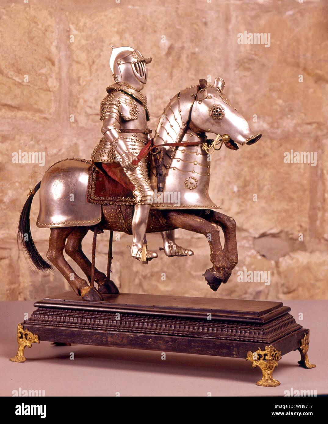 Modello di un cavallo Barded Francese 1640 Foto Stock