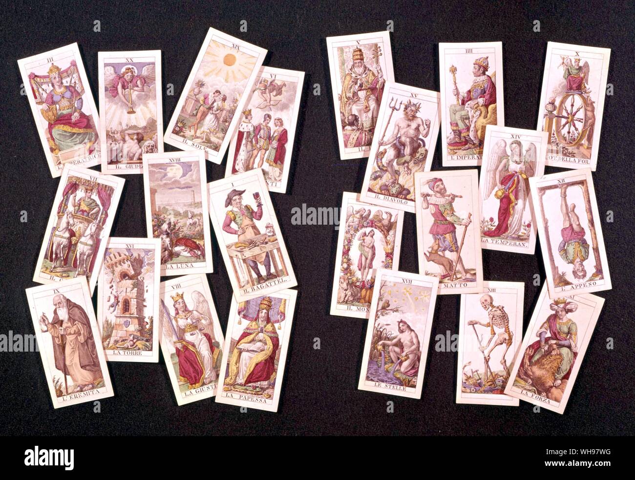 Carte dei Tarocchi Foto Stock