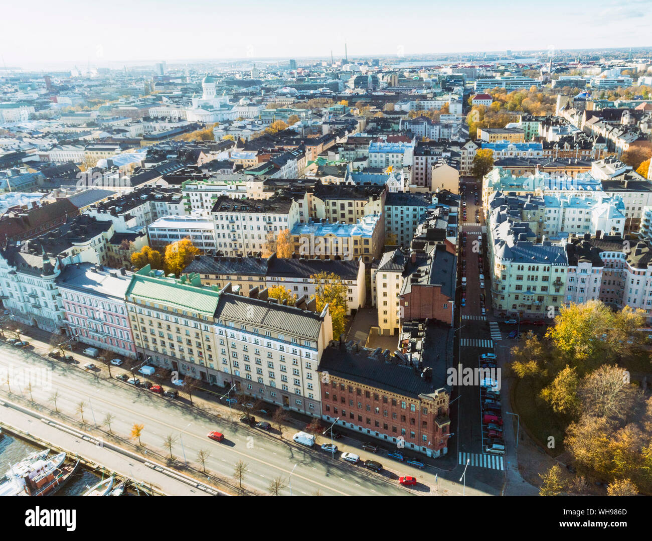 Helsinki city centre dal di sopra, Helsinki, Finlandia, Europa Foto Stock