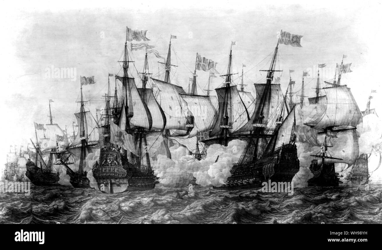 La guerra europea, xvii secolo: impegni navale delle guerre anglo-olandese. Foto Stock