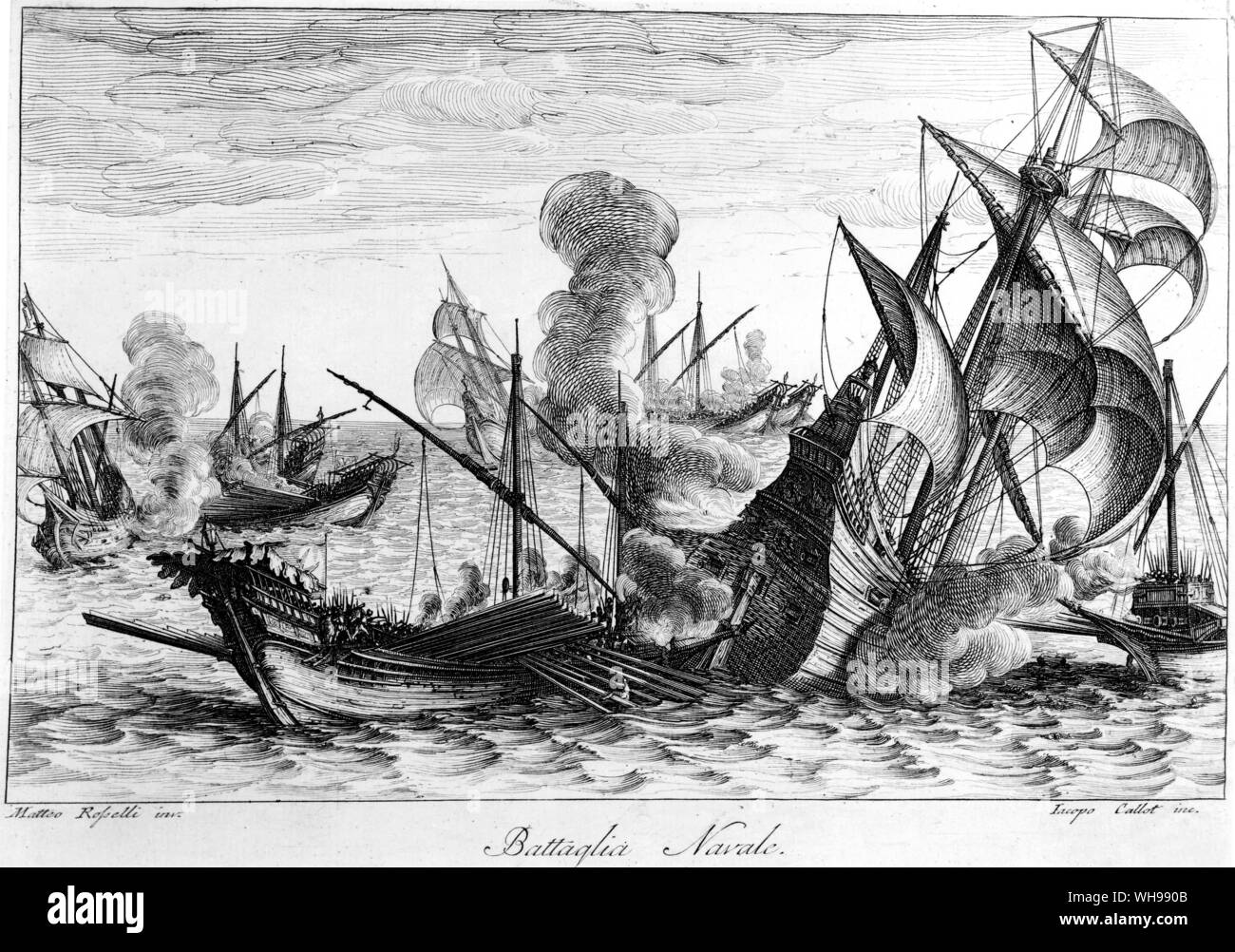 La guerra europea/Spagna: il remo-propulsione galley è rimasto il vaso principale nel Mediterraneo, ma è stato gradualmente sostituito da galeone, dotata di vele.. Foto Stock