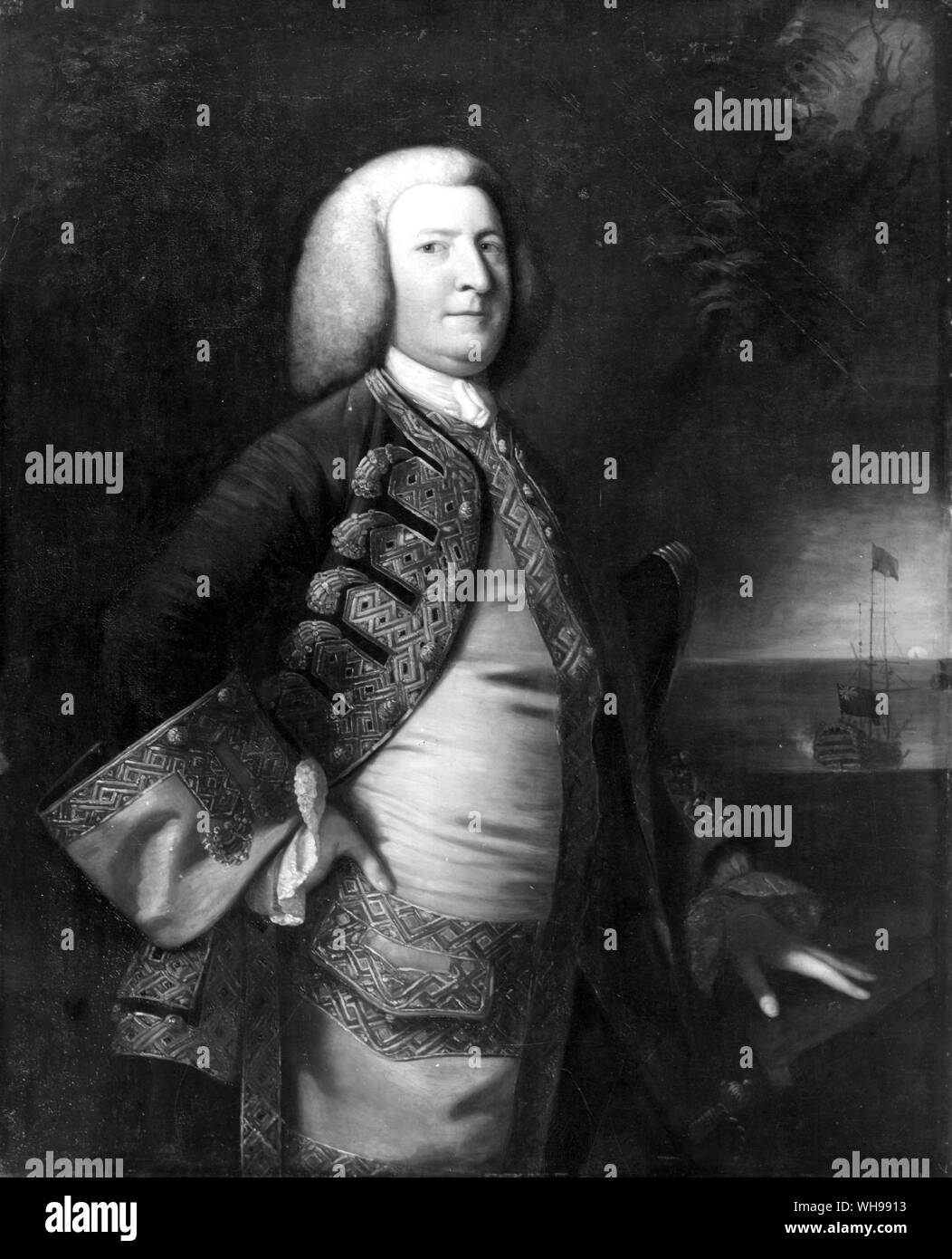 Warfare: Generali/ammiraglio George Anson (1697-1762). Foto Stock