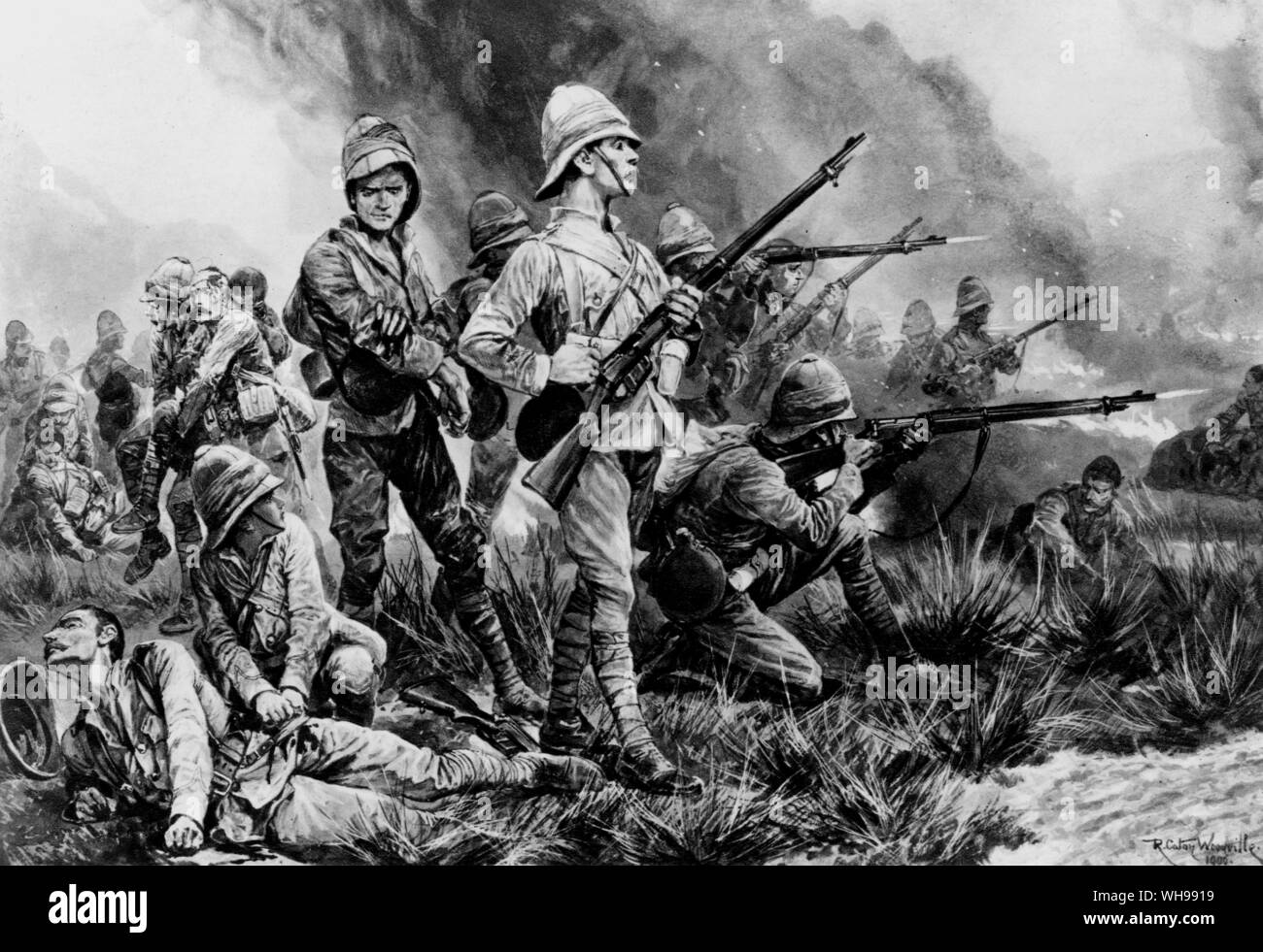 Warfare/Gran Bretagna, c.1900: Magazine-fucili caricati abilitato il tasso di fuoco di essere notevolmente aumentato.. Foto Stock