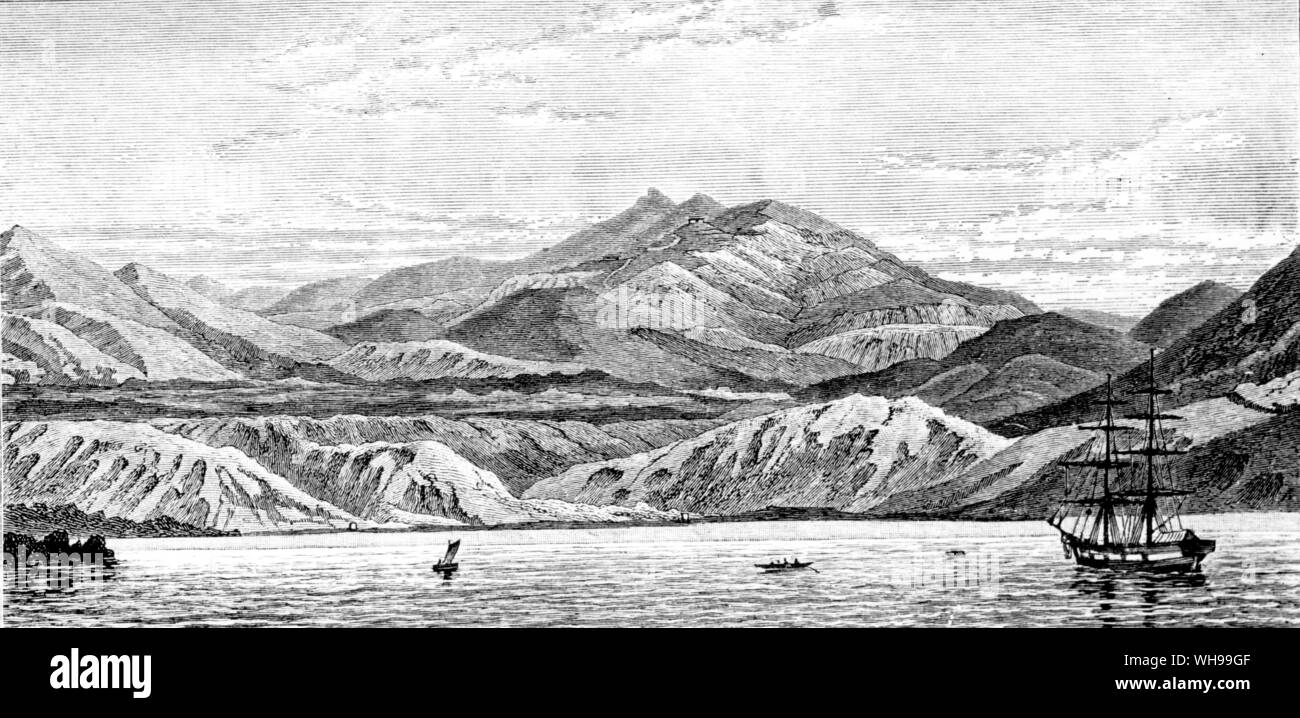 La Montagna Verde e Crateri estinti isola dell'Ascensione Foto Stock
