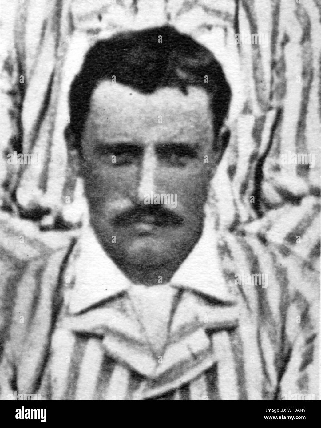 Charles Bannerman 1851-1930 ha segnato il primo secolo nel Test Cricket Foto Stock