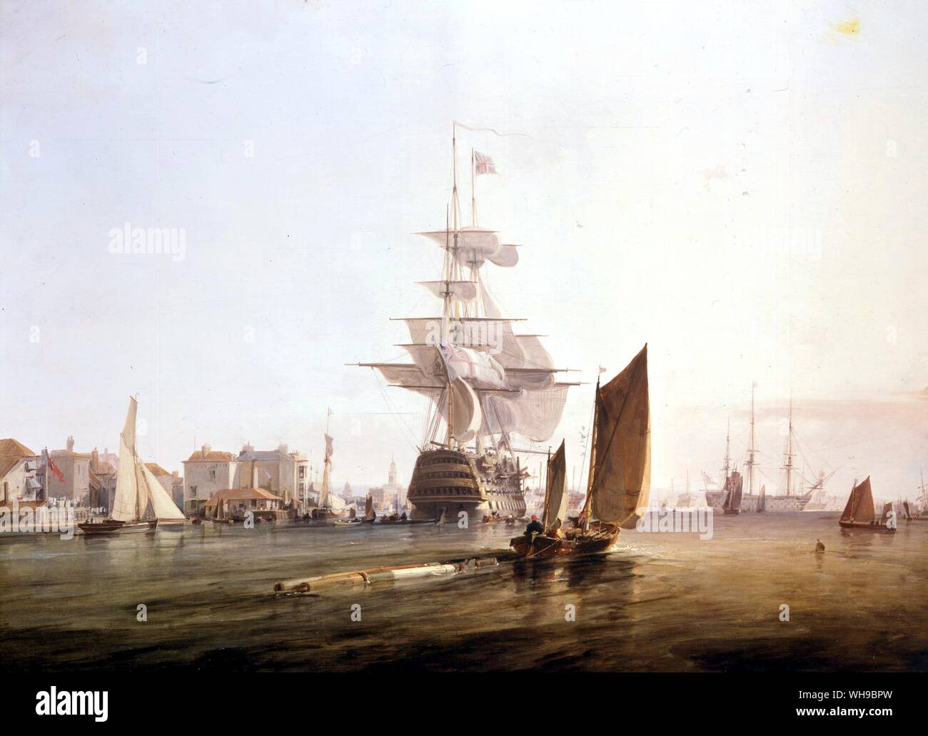 Navi da guerra. Clevely il sambuco - The Royal George. Foto Stock