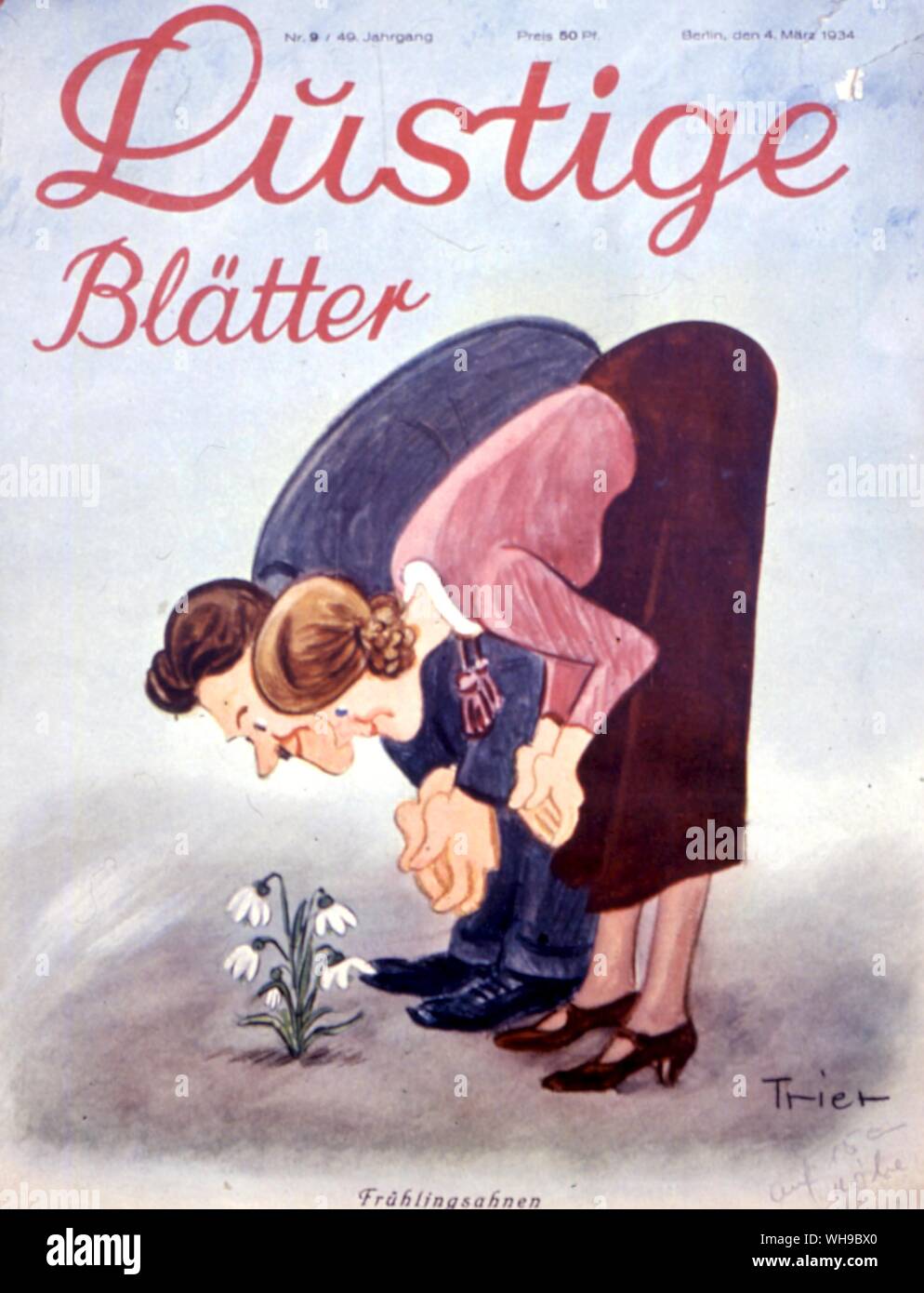 Il tedesco per la copertina del libro. "Lustige Blatter'. 1934 Foto Stock