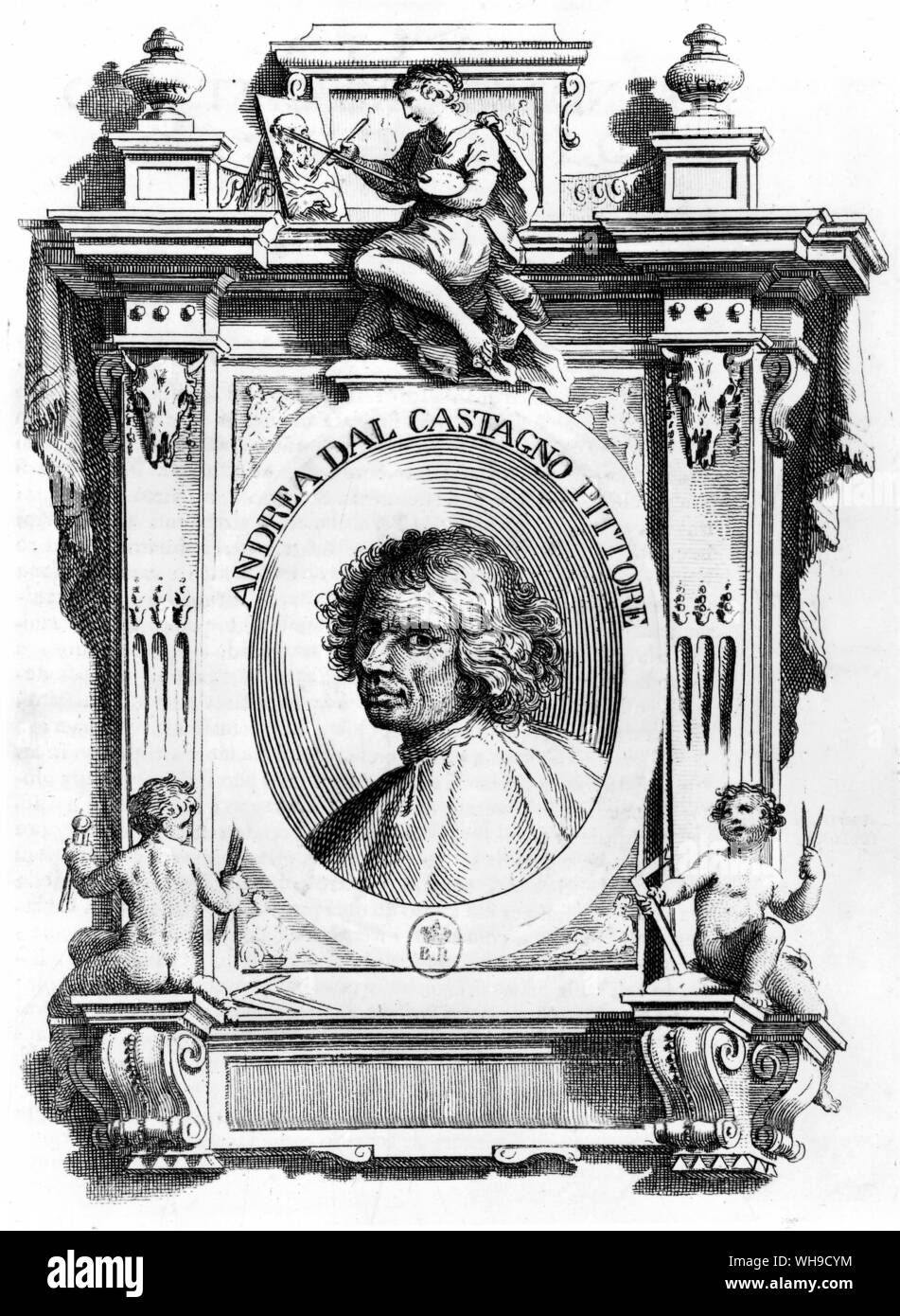 Andrea del Castagno (pseudonimo di Andrea di Bartolo de Bargilla) (c.1421-1457). Italiano pittore rinascimentale. Egli fu attivo a Firenze. Foto Stock
