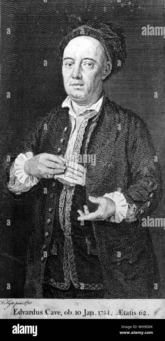 Edward grotta (1691-1754). Stampante britannico e fondatore, sotto lo pseudonimo, Sylvanus Urban. Foto Stock