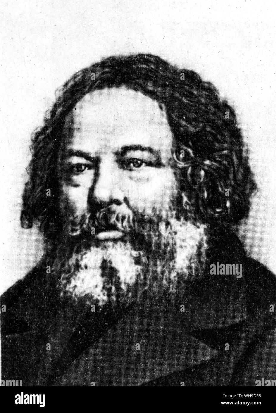 Mikhail Aleksandrovich Bakunin (1814-1876). Federazione Anarchica, attivo in Europa. Nel 1848 egli era atteso dalla Francia come un agitatore rivoluzionario. Foto Stock