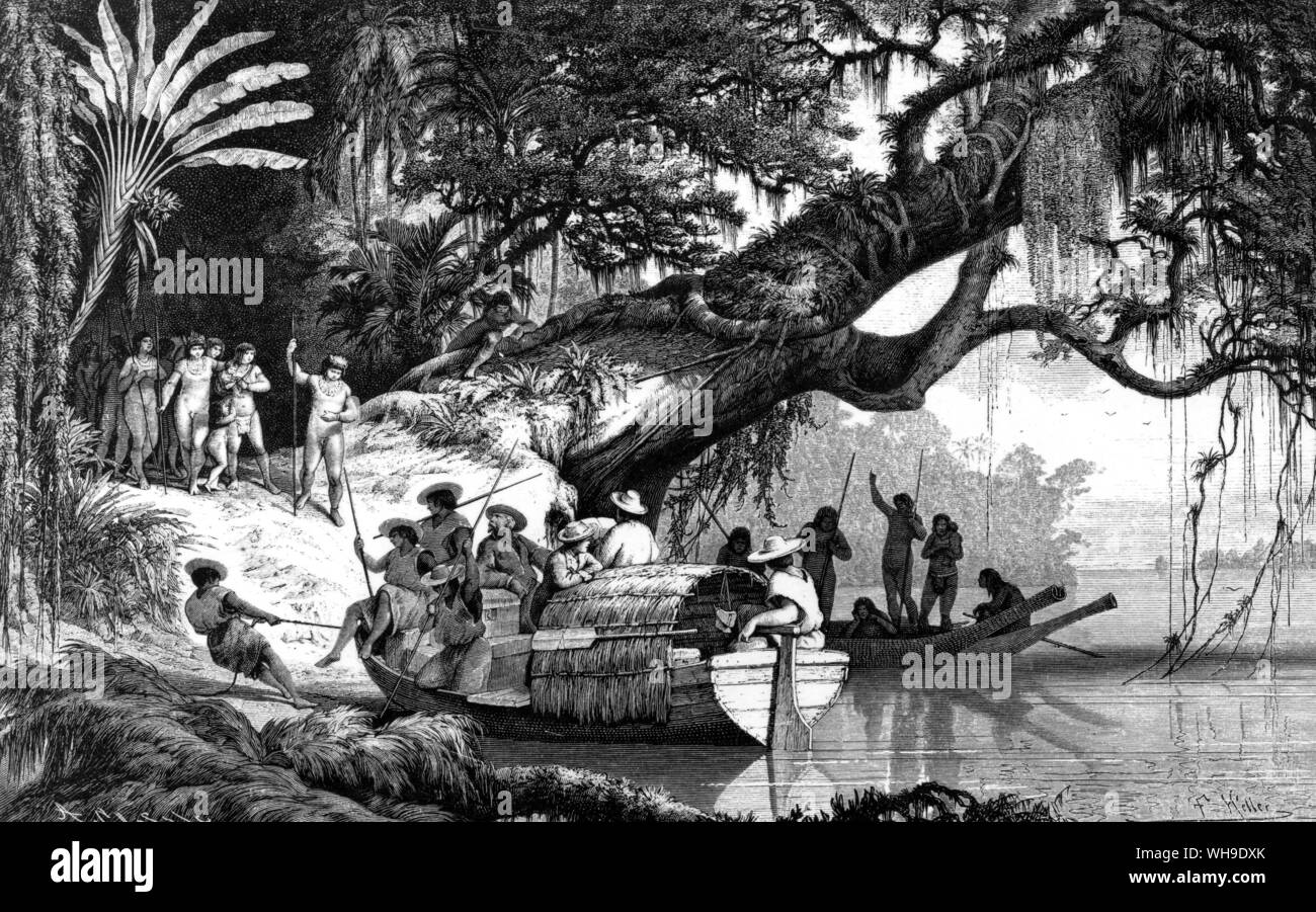 'L'Upper Orinoco è rimasto un paese di favola, la sua origine sconosciuta, i suoi numerosi affluenti inesplorato, le sue foreste abitata da tribù disperse di savage e mutuamente antagonistiche indiani circa il quale poco è noto ma il loro nome." Foto Stock