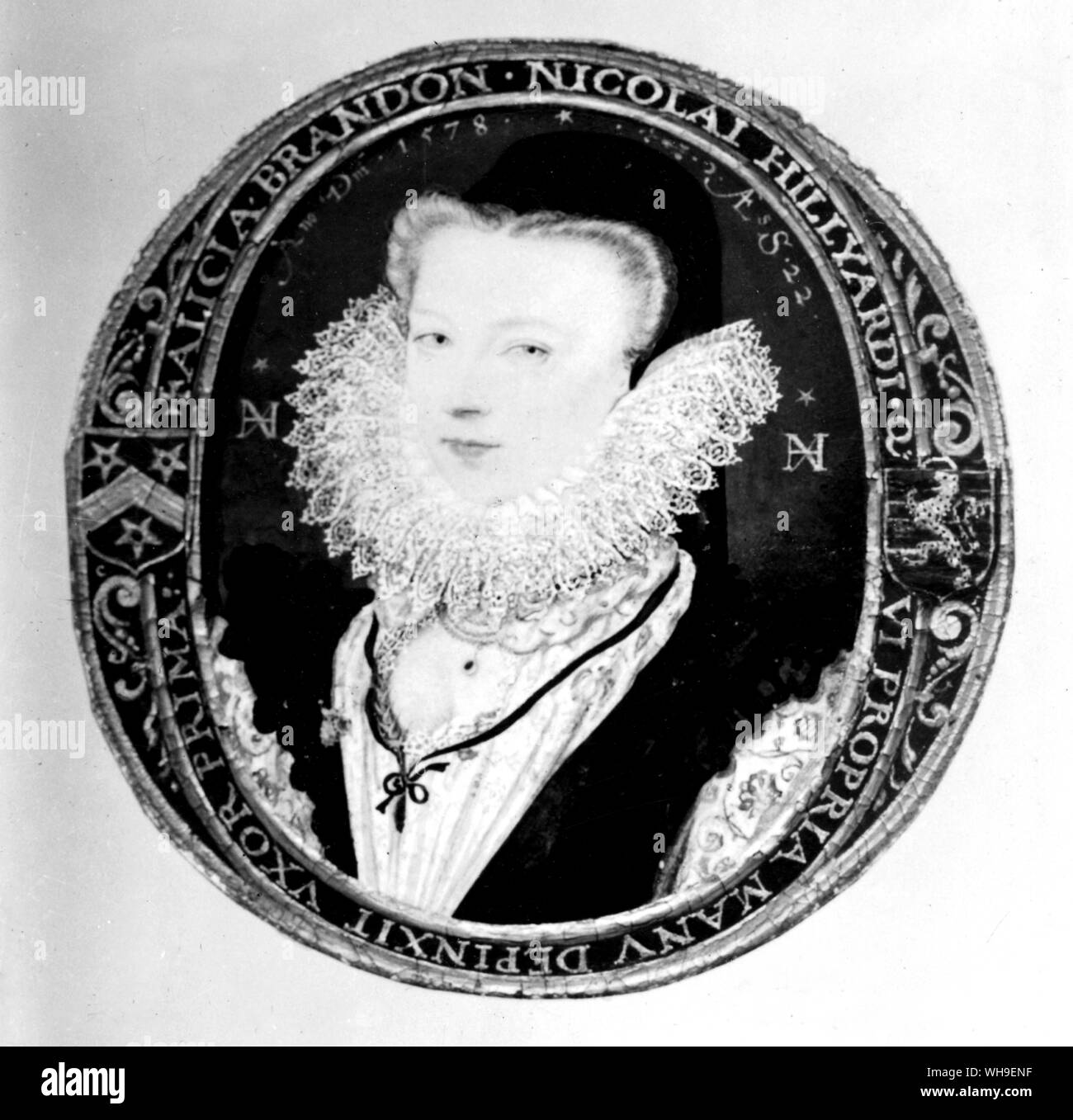 Miniatura da Nicholas Hillard (c.1547-1619). L'artista della moglie Alice. Foto Stock