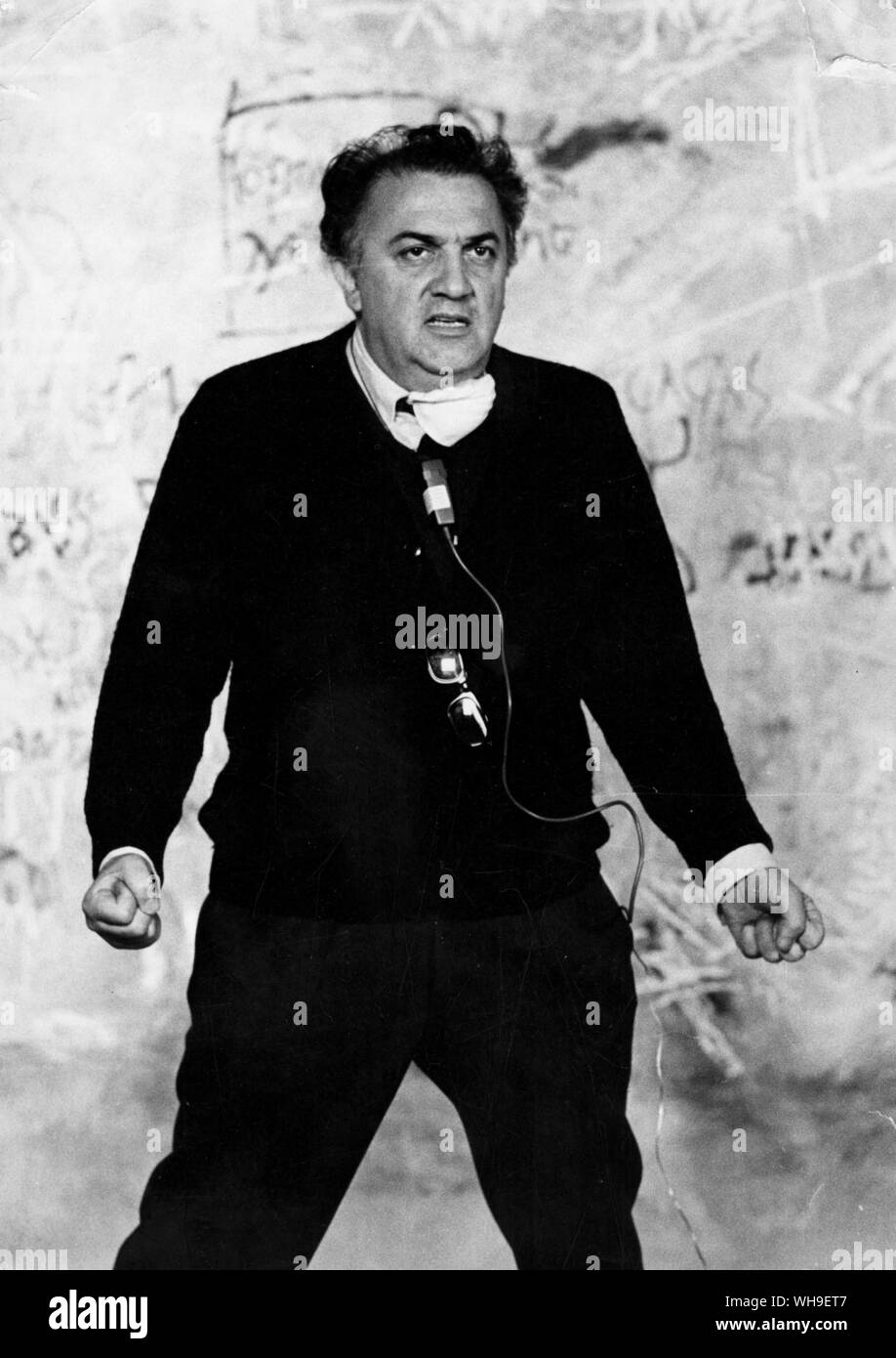 Regista italiano e screen-scrittore, Federico Fellini (1923-1993). Foto Stock