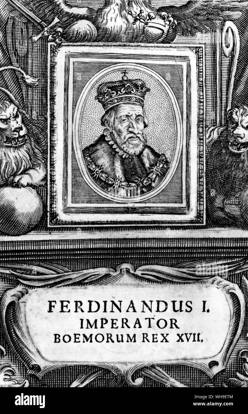 Re Ferdinando I di Boemia (1503-1564), Imperatore del Sacro Romano Impero, succeduto al fratello Carlo V nel 1558. Foto Stock