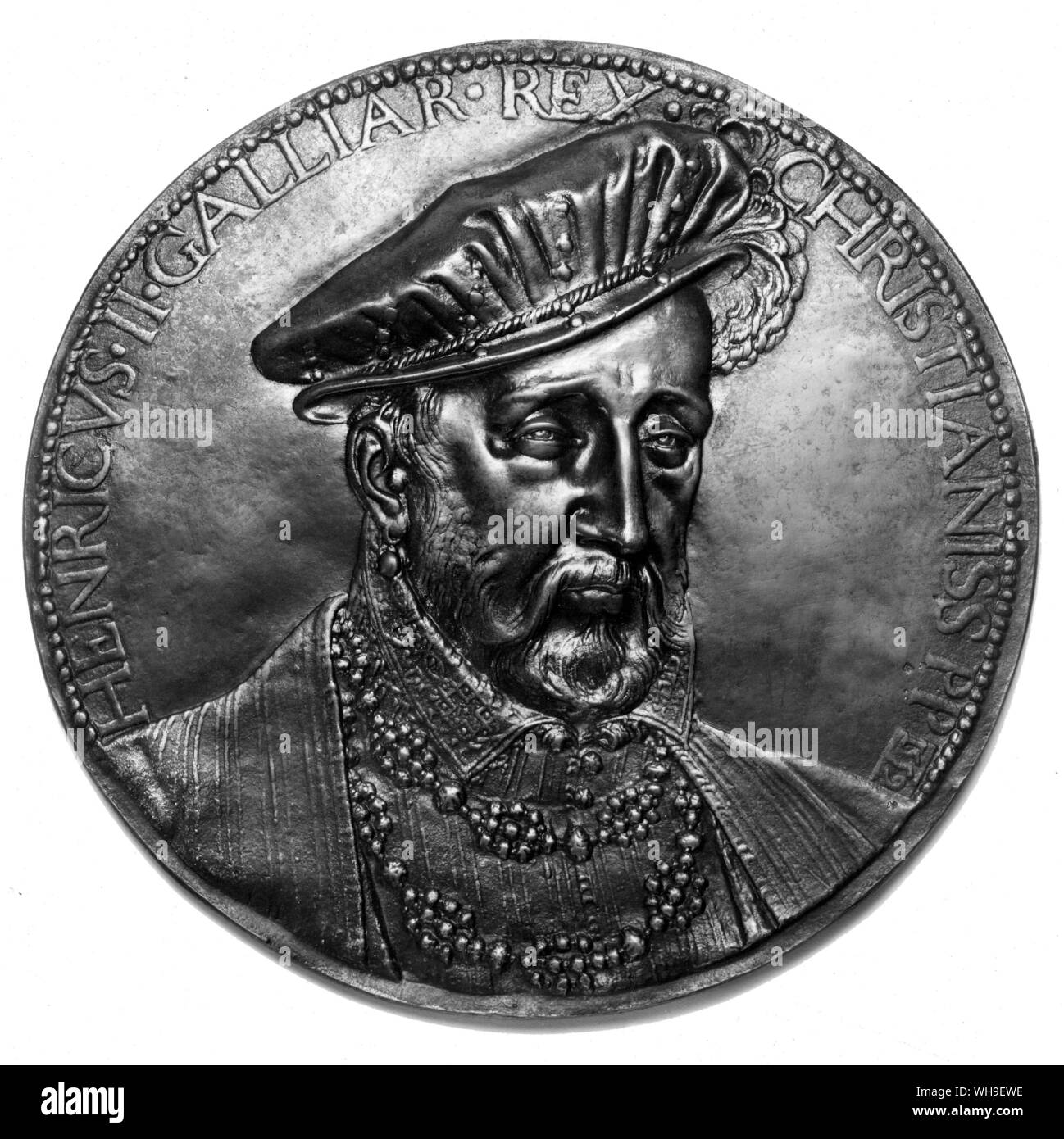 Enrico II di Francia (1519-1559). Una medaglia da Germain Pilon. Foto Stock