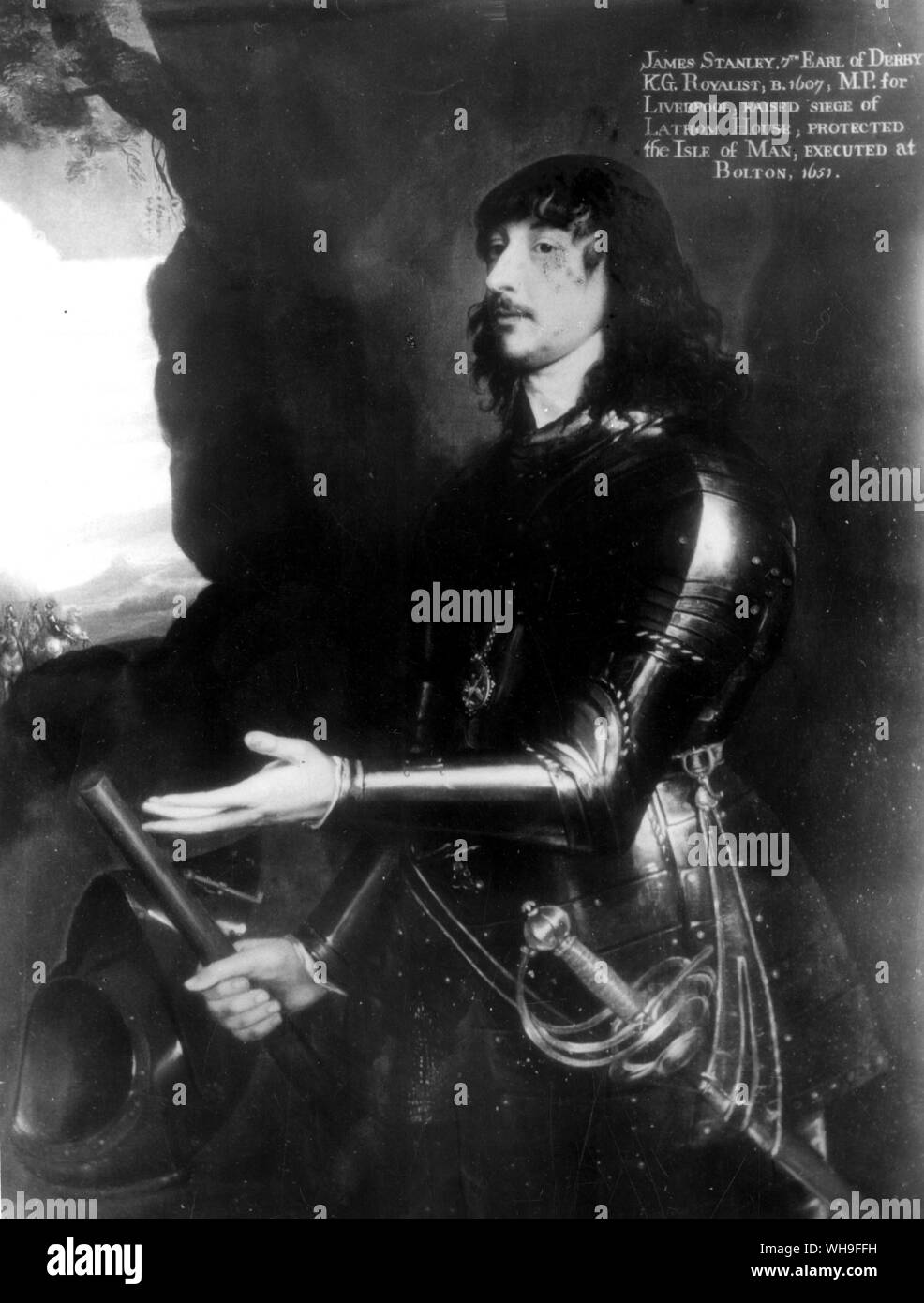 James Stanley, 7° Conte di Derby, nato 1607. MP per Liverpool, eseguito nel 1651. Foto Stock