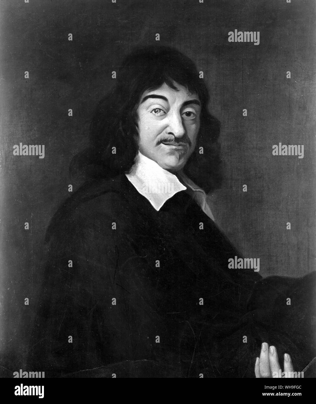 Filosofo e matematico francese René Descartes, hanno riformato il pensiero scientifico nel XVII secolo. Da Franz Hals. Foto Stock