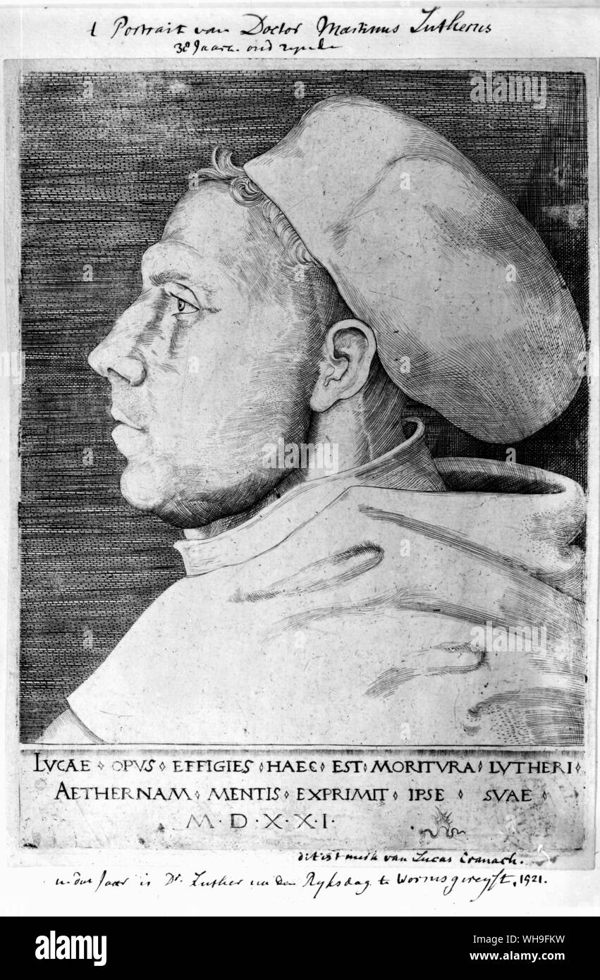 Martin Lutero (1483-1546), il tedesco Christian riformatore della Chiesa, un fondatore del protestantesimo. Foto Stock